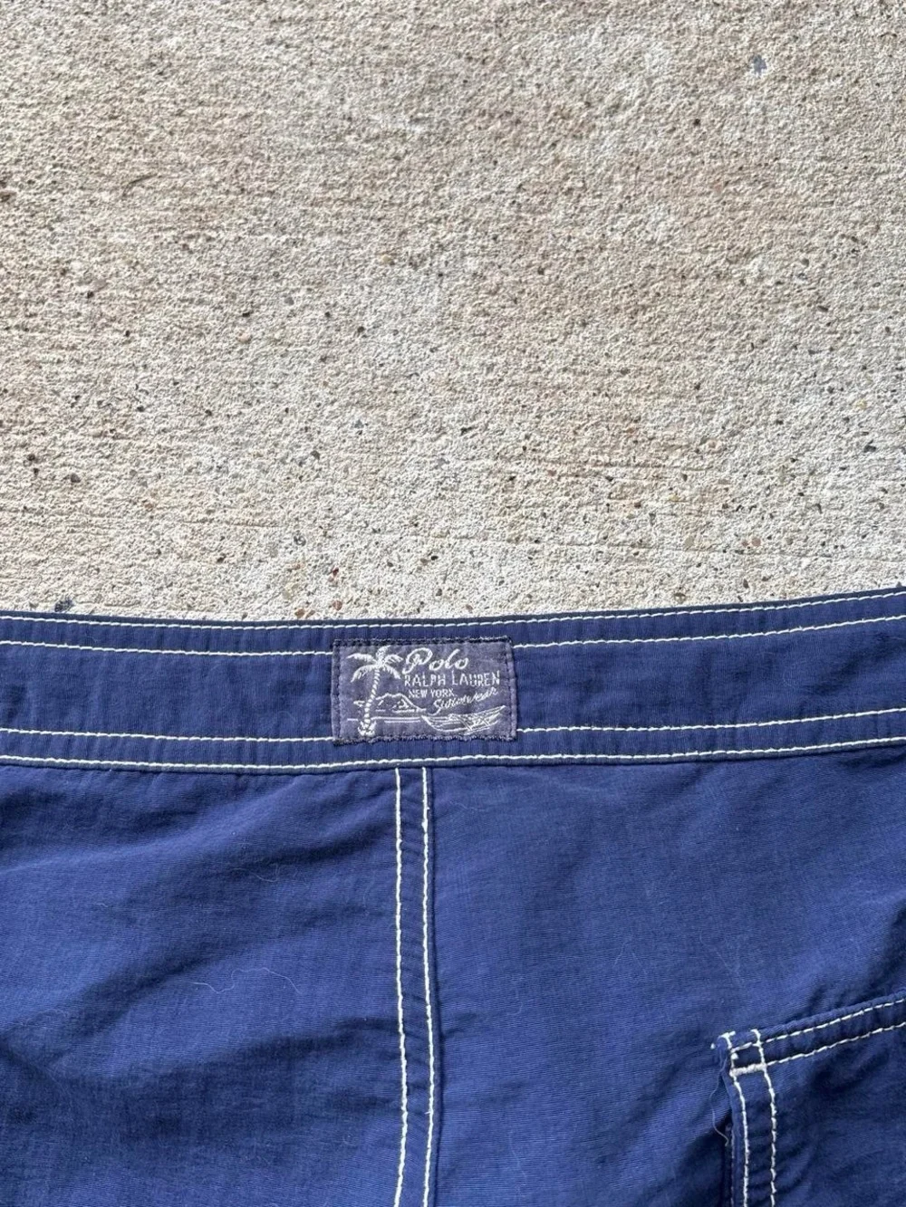Polo Ralph Lauren Men's Swim Trunks Mesh Lined Cargo Blue 38 Nylon